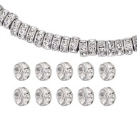 DIŠTANY SO ZIRKÓNOM 6MM 30KS SILVER CRISTAL NA NÁUŠNICE NA ŠPERKY