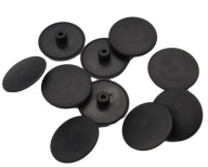 20x Nábytkové zátky na maskovanie excentrických zátok, priemer 15 mm, ČIERNA