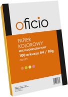 KOPÍROVACÍ PAPIER FAREBNÝ A4 4X25 MIX FLUO 100 listov