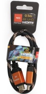 HDMI-HDMI KÁBL Opletený 2,0 V UHD 4K dekodér tunerový kábel 0,5 m