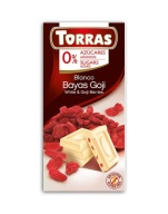 BIELA ​​ČOKOLÁDA BEZ CUKRU S GOJI BOBUĽMI 75G