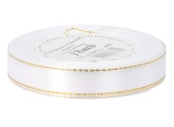 Saténová saténová stuha GOLD STRIPES, 12mm/18mb, 12 farieb na výber