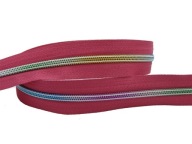 Zipsová páska Zips 5mm 1m RUŽOVÁ / DÚHOVÁ FARBA