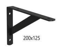 1x PODPORKA UHLNEJ KONZOLY pre policu 200x125 <3mm> ČIERNA