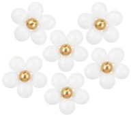 Sada FLOWERS Balónové kvety Biele zlato prijímanie Krstná svadba DIY 6 ks.