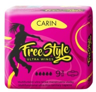 Hygienické vložky CARIN Ultra wings FREE STYLE, 9 kusov