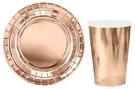 Sada taniere, šálky ROSE GOLD, 12 ks