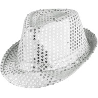 Klobúk FEDORA, flitrové klobúky, STRIEBORNÉ FILTRY