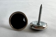 Krištáľový gombík s klincom CK-32-T-H18 čierny 18,5 mm