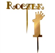 Ročný s číslom 1 s korunkou Topper First Birthday Plexiglass Gold Mirror