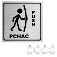 NEREZ NEREZ Doska dverí PUSH 10x10 Hliník