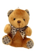 Prívesok MEDVEĎ MASKOT S MAŠĽOU, KRÚŽOK NA KĽÚČENKU, 10 cm