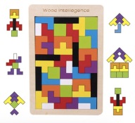 DREVENÉ BLOKY TETRIS PUZZLE 40 KUSOV TANGRAM