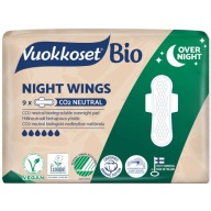 VUOKKOSET BIO hygienické vložky na noc s krídelkami 9 ks