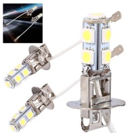 2x LED HMLOVÉ SVETLÁ H3-5050-9 SMD DC12V 6500K BIELA