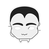 Potlačená papierová maska ​​HALLOWEEN VAMPIRE Dracula
