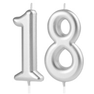 NARODENINOVÉ SVIEČKY NA TORTU 18 ČÍSEL DLHÉ STRIEBORNÉ