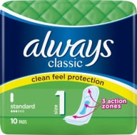 Hygienické vložky VŽDY Classic Normal 10 ks.