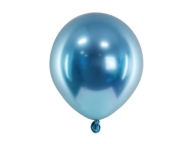 CHROMOVANÉ MODRÉ BALÓNKY malé na girlandy 12 cm 5 palcov 50 ks Lesklý