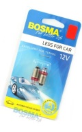 Bosma žiarovka 12v 1*led štandard BA9s červená 2 kusy