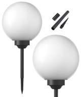 Solárna záhradná lampa, biela zapustená guľa, 15 cm