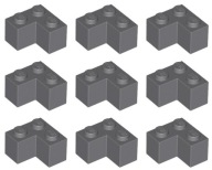 LEGO 2357 ROHOVÁ TEHLA 2x2 tmavosivá (10g) 9 ks