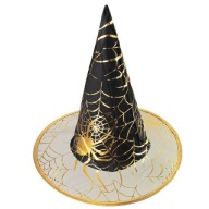 ZLATÝ čierny klobúk HALLOWEEN WITCH