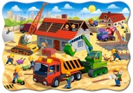 PUZZLE 30 PUZZLE DOM STAVEBNÉ STROJE RÝPADLO SKLADAČ ŽERIAV 4+ KOLEČKO
