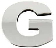 Nálepka Emblém Chrome 3D Číslo Písmeno Písmeno G