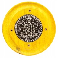 Drevený držiak na vonné tyčinky BUDDHA, žltý