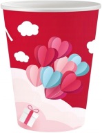Valentínske papierové poháre lásky 250 ml 6 ks.