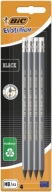 BIC EVOLUTION ČIERNA GRAFITOVÁ ceruzka S GUMA HB SET x4