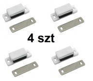 4 x Magnetická západka na nábytok BIELA ​​46 x 15 mm