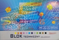 Technický blok A4 Rad 12 listov a farieb 210g VINCENT