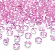 DIAMANTY na stoly, 100 ks, SVETLORUŽOVÝ krst