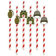 Pruhované slamky SOLDIER army VOJENSKÁ kamufláž