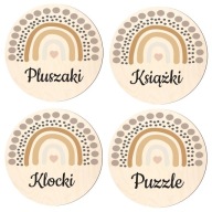 Etikety Drevené plakety na trofast boxy, zásuvky, hračky