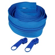 5mm páska na špirálový zips, modrá, 1m, 2 jazdce