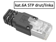 RJ45/8P8C STP zástrčka tienená cat.6A krútená dvojlinka AWG24-27 chvostová spona Telegartner