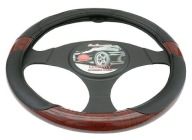 Poťah na volant Koža Drevená