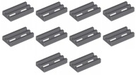 LEGO Grill tanier 1x2 Tmavošedý Tmavošedý sivý 10 dielikov 4210631 2412b