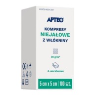 Nesterilné obklady z netkanej textílie 5 x 5 cm x 100 kusov