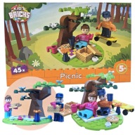 BLOKY PRE DETSKÉ TEHLY DETSKÉ TEHLY PIKNIK 45 EL 5+ SADA PLASTOVÝCH PUZZZEL