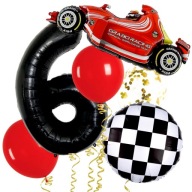 Sada narodeninových balónov Motorsport Bolid Formula F1 RACE pretekárske auto CYFRA 6