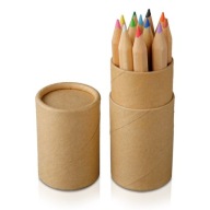 SADA DREVENÝCH farbičiek v tube, 12 farieb, pastelky 8,5 cm pre deti ECRU