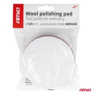 AMiO Vlnený leštiaci vankúšik na leštenie kožušín so suchým zipsom 125 mm AMiO-03705