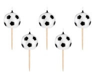 SVIEČKY NA NARODENINOVÉ OZDOBENIE TORTY FUTBAL 5x