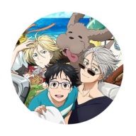 3 anime špendlík so vzorom Yuri on Ice 58 mm