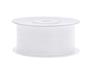 BIELA ​​ŠIFÓNOVÁ STUHA 38mm/25m DEKOR