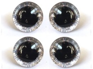 Trblietavé SILVER oči pre maskotov, 16 mm, 4 kusy